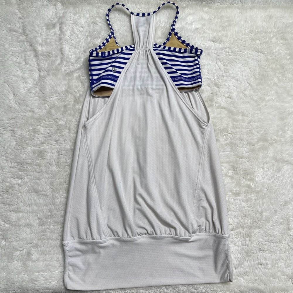 Lululemon Women's Blue White No Limit Striped Tank Top Size 2 - Picture 3 of 6